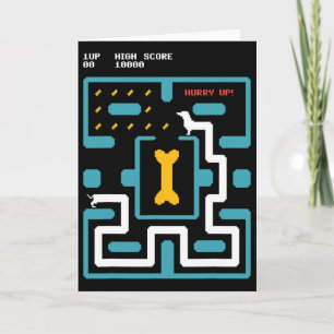 Retro Gaming Console Video Game Dog 80s Arcade Card