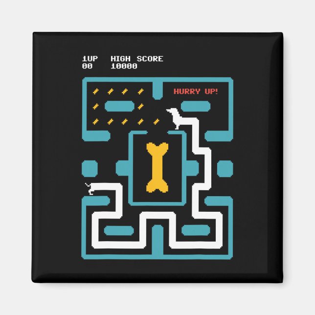 Retro Gaming Console Video Game Dog 80s Arcade  Magnet (Front)