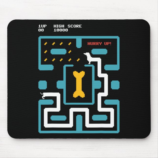 Retro Gaming Console Video Game Dog 80s Arcade  Mouse Pad (Front)