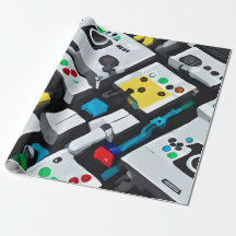 Retro gaming consoles colourful