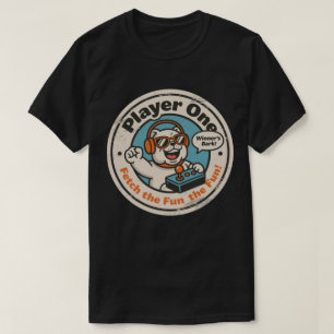 Retro Gaming Dog "Winner's Bark!" Vintage Graphic T-Shirt