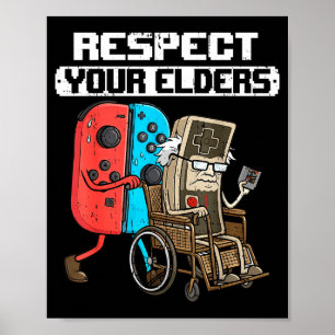 Retro Gaming Funny Gamer Controller 80s Respect Yo Poster