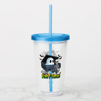 Retro Gaming Halloween - Skeleton Console Humor Acrylic Tumbler