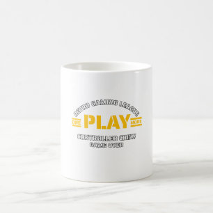 Retro Gaming League Play More Typography Art Coffee Mug