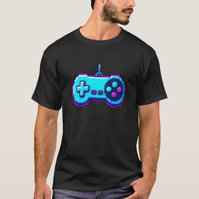 Retro Gaming Pixel Controller T-Shirt (Front)
