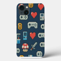 Retro Gaming Pixel Icons Colourful 8-Bit Gamer 