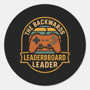 Retro Gaming Pun Gamer Sarcasm Funny Noob Classic Round Sticker