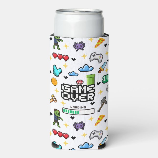 Retro Gaming Video Can Drink Cooler Sleeve (Seltzer Front)