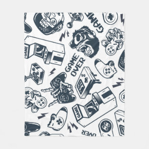 Retro gaming vintage pattern. fleece blanket