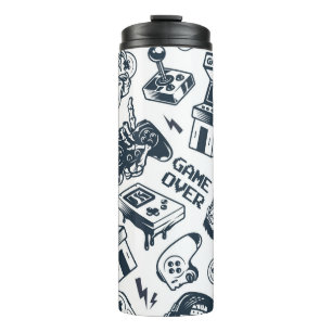 Retro gaming vintage pattern. thermal tumbler