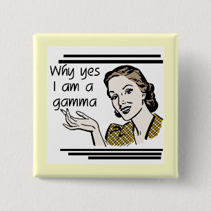 Retro Gamma Tshirts and Gifts 15 Cm Square Badge