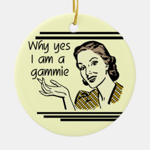 Retro Gammie T-shirts and Gifts Ceramic Ornament