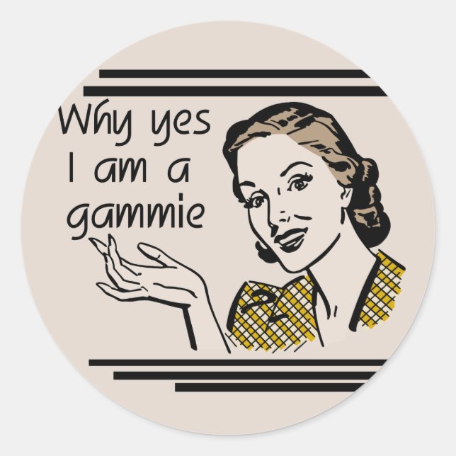 Retro Gammie T-shirts and Gifts Classic Round Sticker (Front)
