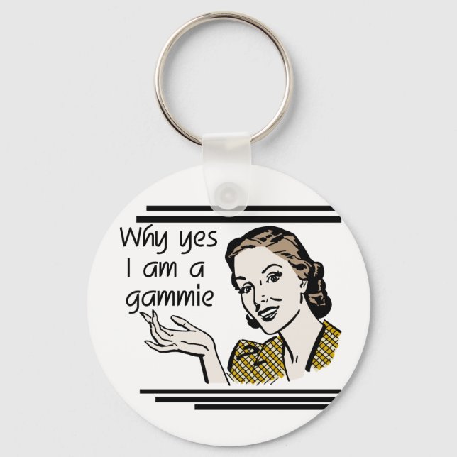 Retro Gammie T-shirts and Gifts Key Ring (Front)