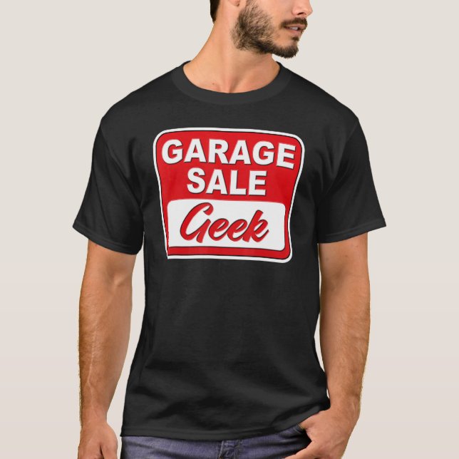 Retro Garage Sale Geek Thrifting T-Shirt (Front)