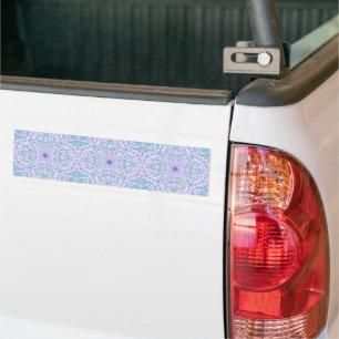 Retro garden florals in blue and violet bumper sticker
