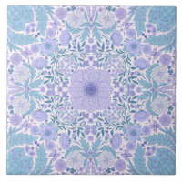 Retro garden florals in blue and violet