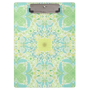 Retro garden florals in green and yellow clipboard
