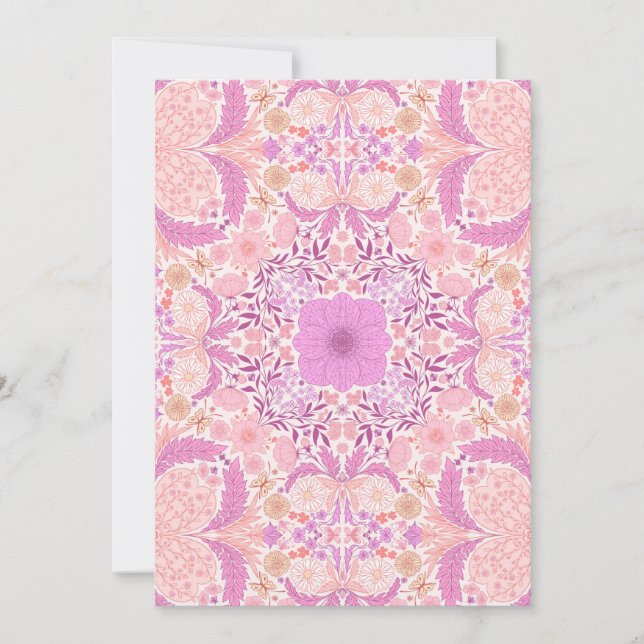 Retro garden florals  in pink (Front)