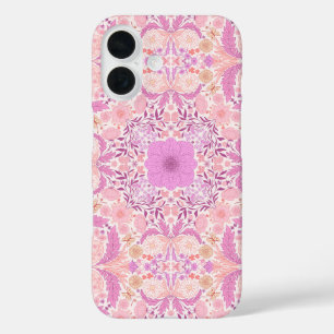 Retro garden florals  in pink iPhone 16 case