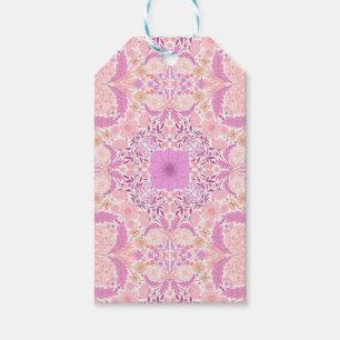 Retro garden florals in pink gift tags