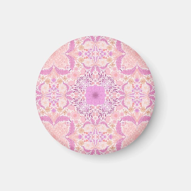 Retro garden florals  in pink magnet (Front)