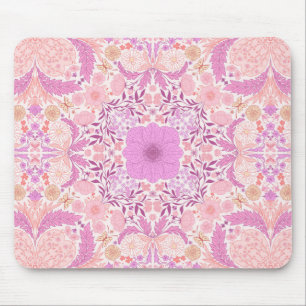 Retro garden florals  in pink mouse pad