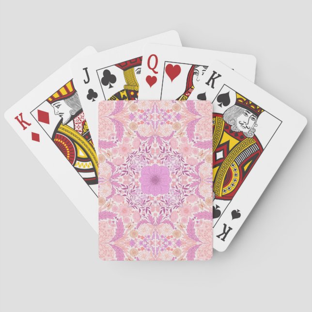 Retro garden florals  in pink playing cards (Back)