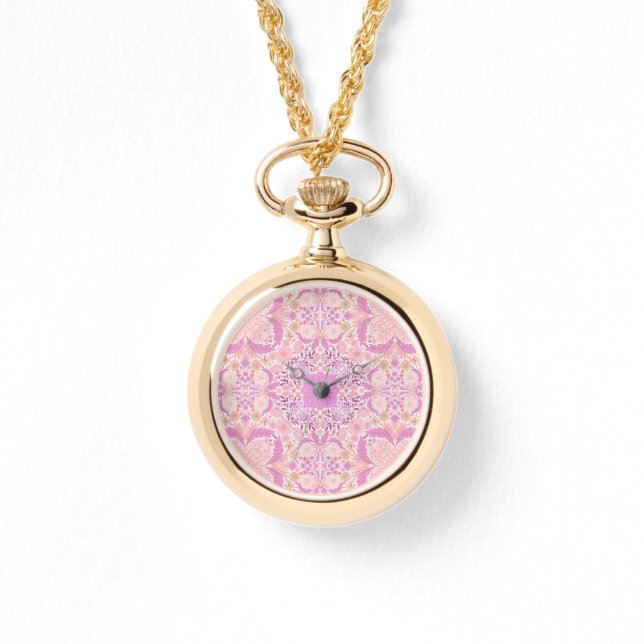 Retro garden florals  in pink watch (Front)