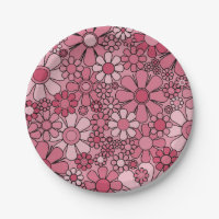 Retro Garden Flowers Groovy 60s 70s Floral Pattern