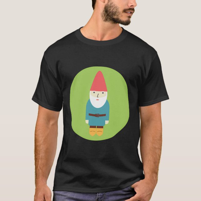 Retro Garden Gnome Print T-Shirt (Front)
