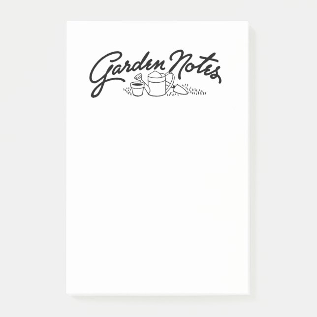 Retro Garden Typography Post-it Notes (Front)