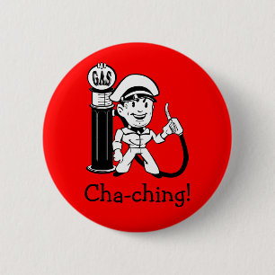 Retro Gas Station Attendant 6 Cm Round Badge