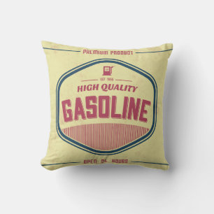 Retro Gasoline Label Designer Accent Pillows