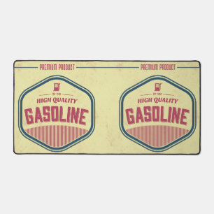 Retro Gasoline Label Desk Mat