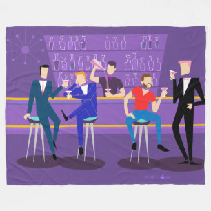 Retro Gay Bar Fleece Blanket
