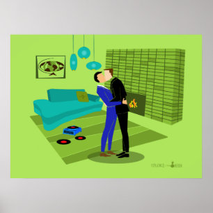 Retro Gay Couple in Love Poster