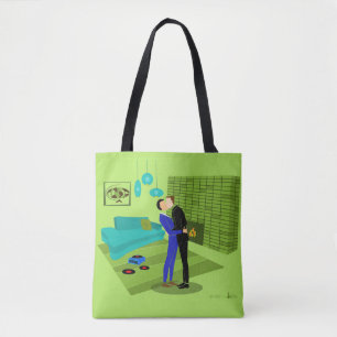 Retro Gay Couple in Love Tote Bag