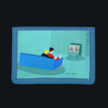 Retro Gay Couple Watching TV Photo Wallet<br><div class="desc">This Retro Gay Couple Watching TV design is simply fabulous! The 1960s style, minimalist art design features the back of a cosy couple and binging their favourite black and white television show. The sophisticated, turquoise and teal room prominently features a stone wall. The well-dressed men are holding martinis. Cheers to...</div>