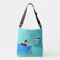 Retro Gay Couple Watching TV Tote