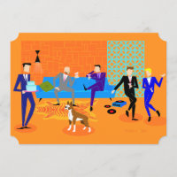 Retro Gay Party Invitations (with dog)