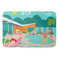 Retro Gay Pool Party Bath Mat