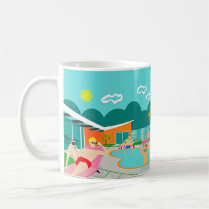 Retro Gay Pool Party Poster Mug