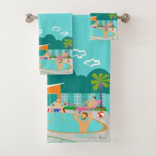Retro Gay Pool Party Towel Set