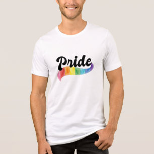 Retro Gay Pride Rainbow Watercolor LGBTQ Ally  Tri-Blend Shirt