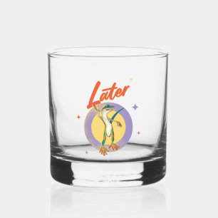 Retro Gecko Later Lazy Day Humour Whiskey Glass