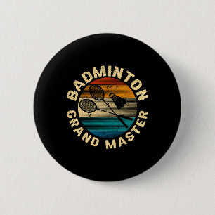Retro Gekreuzte Badminton Schläger Badminton Grand 6 Cm Round Badge