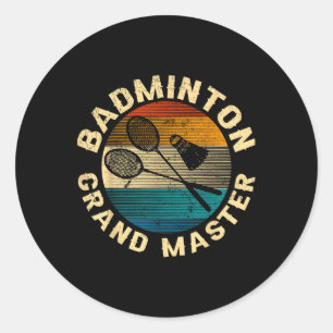 Retro Gekreuzte Badminton Schläger Badminton Grand Classic Round Sticker