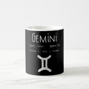 Retro Gemini Zodiac Sign Gift for Astrology Lover Coffee Mug
