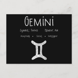 Retro Gemini Zodiac Sign Gift for Astrology Lover Postcard